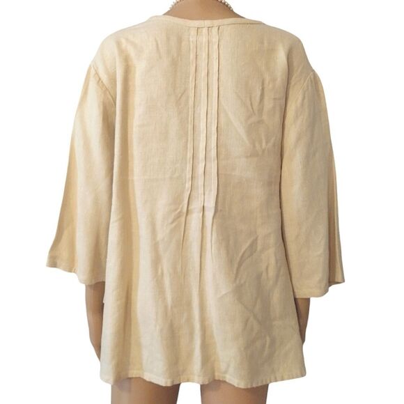 Hearts Desire by Mary Grace Women's Size Medium Yellow Cotton Flowy Blouse Top - Picture 3 of 7